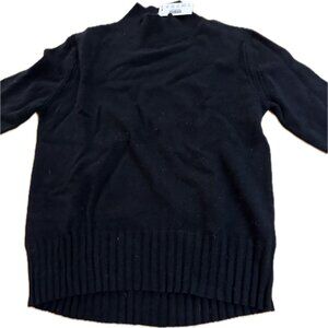 J.crew 100% cashmere black mock turtleneck sweater women NWT